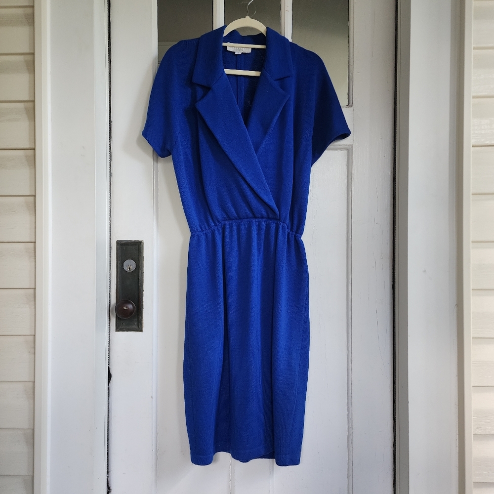 ST.JOHN'S Collection By Marie Gray Vintage Knits Cobalt Blue Women's Dress